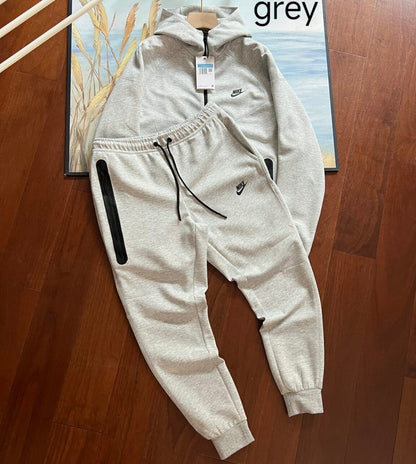 Conjunto Nike Sportswear Tech Fleece Full Zip Gray Speckled/Black