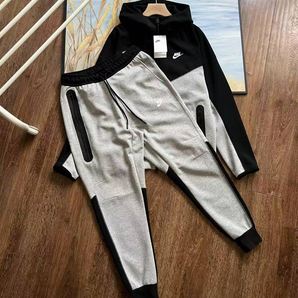 Conjunto Nike Sportswear Tech Fleece Full Zip Gray Marble/Black/White