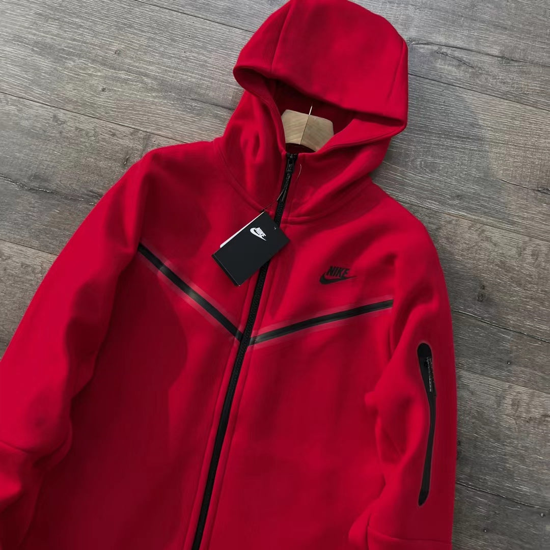 Poleron Nike Tech Fleece Full-Zip Gym Red/Black