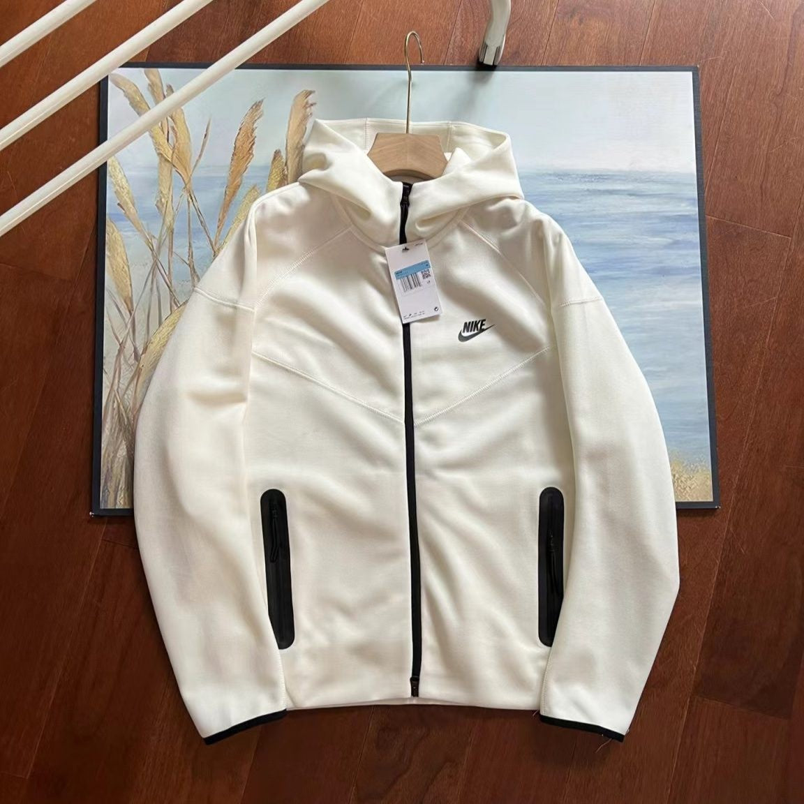 Poleron Nike Sportswear Tech Fleece Full Zip White