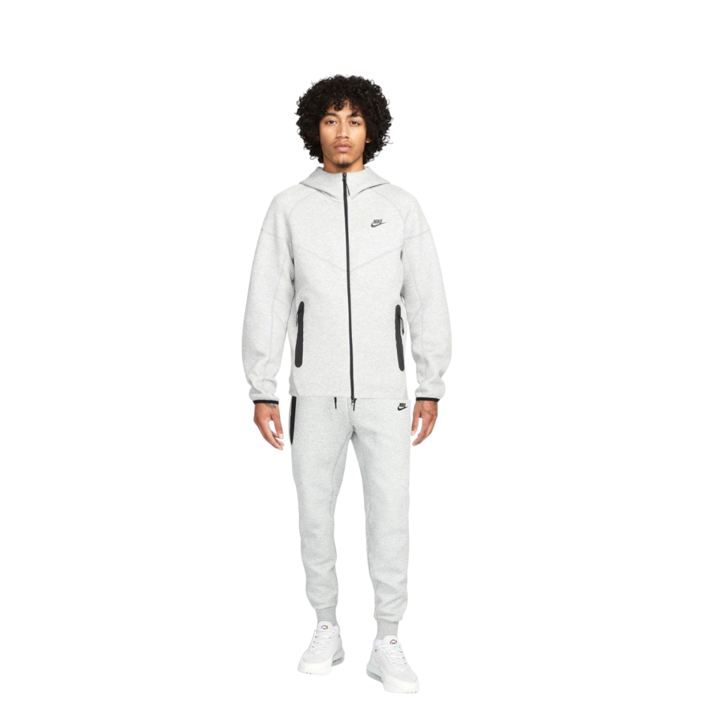 Conjunto Nike Sportswear Tech Fleece Full Zip Gray Speckled/Black