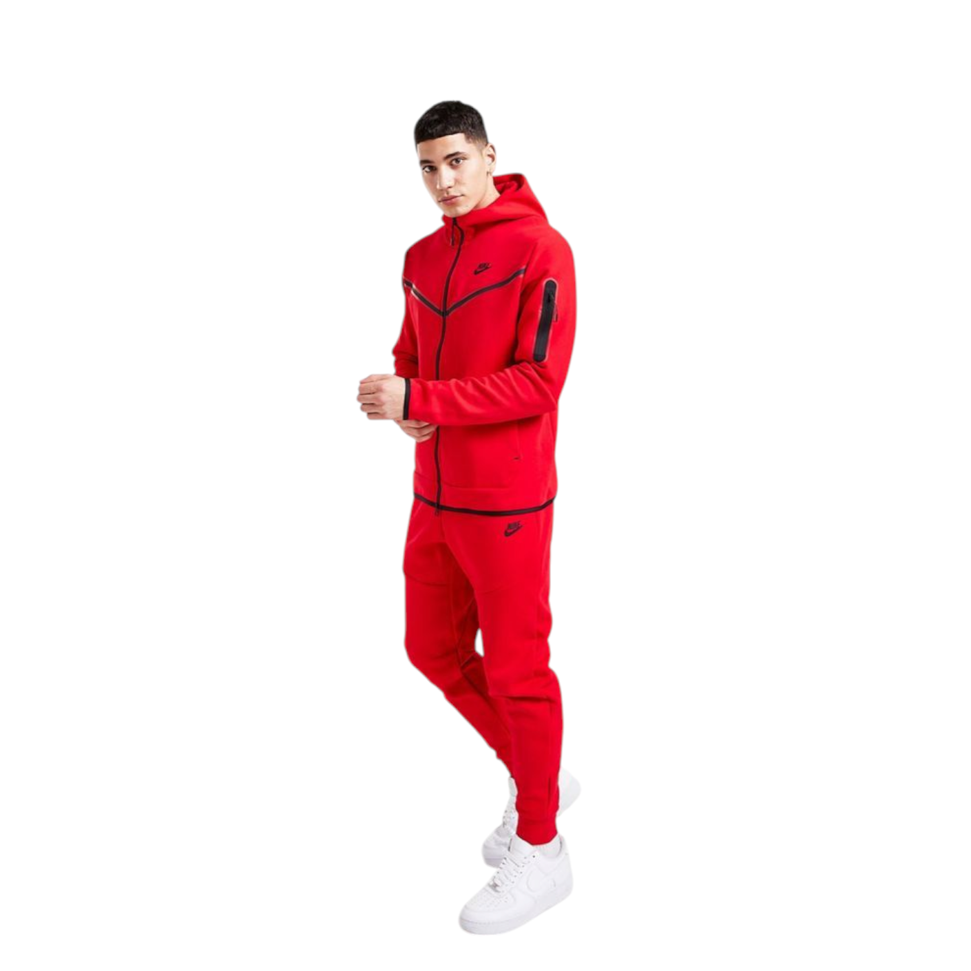 Conjunto Nike Tech Fleece Full Zip Gym Red/Black