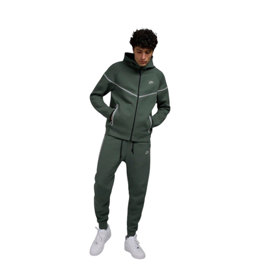 Conjunto Nike Sportswear Tech Fleece Full Zip Reflective Details Set  Olive Green/Black