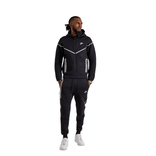 Conjunto Nike Sportswear Tech Fleece Full Zip Reflective Details Set Black/Bemis Silver