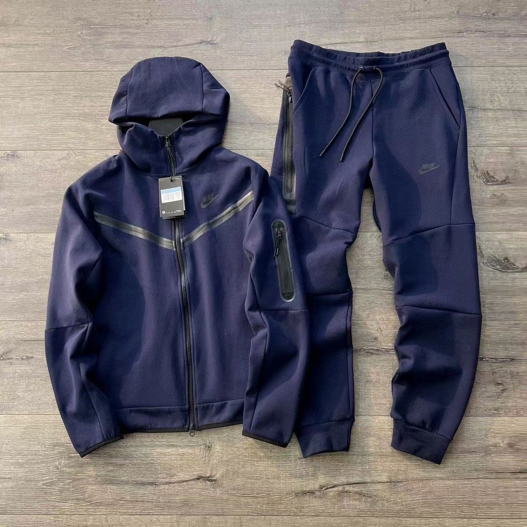 Conjunto Nike Tech Fleece Full Zip Midnight Navy/Black
