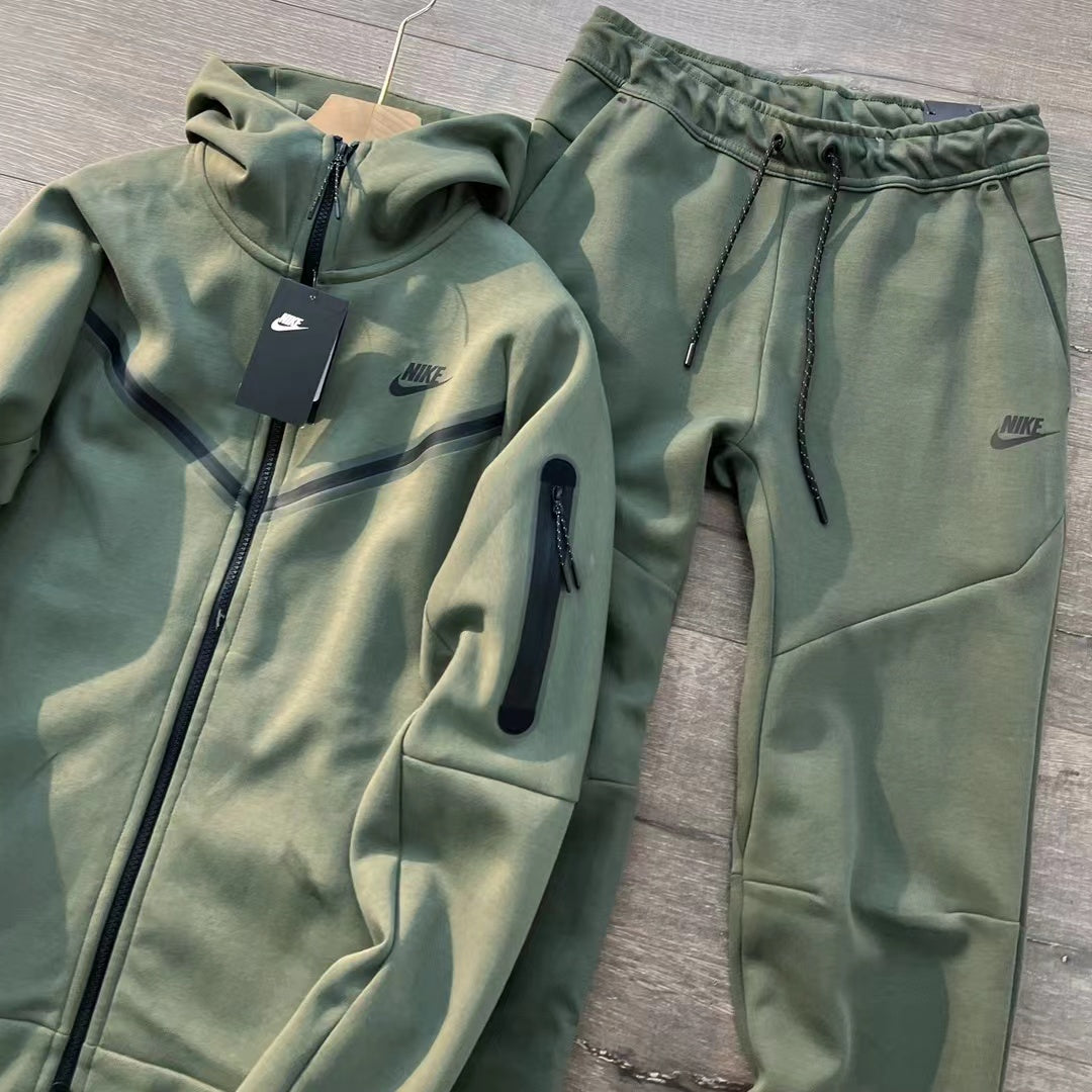 Conjunto Nike Tech Fleece Full Zip Rough Green/Black