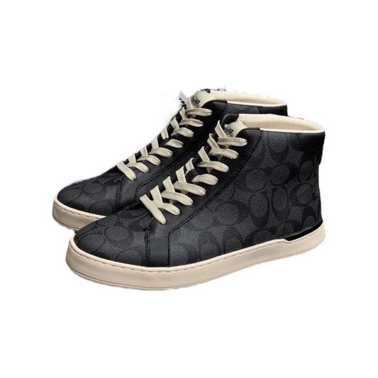 Coach Outlet Clip High Top "Black and Gray Signature Canvas Print"