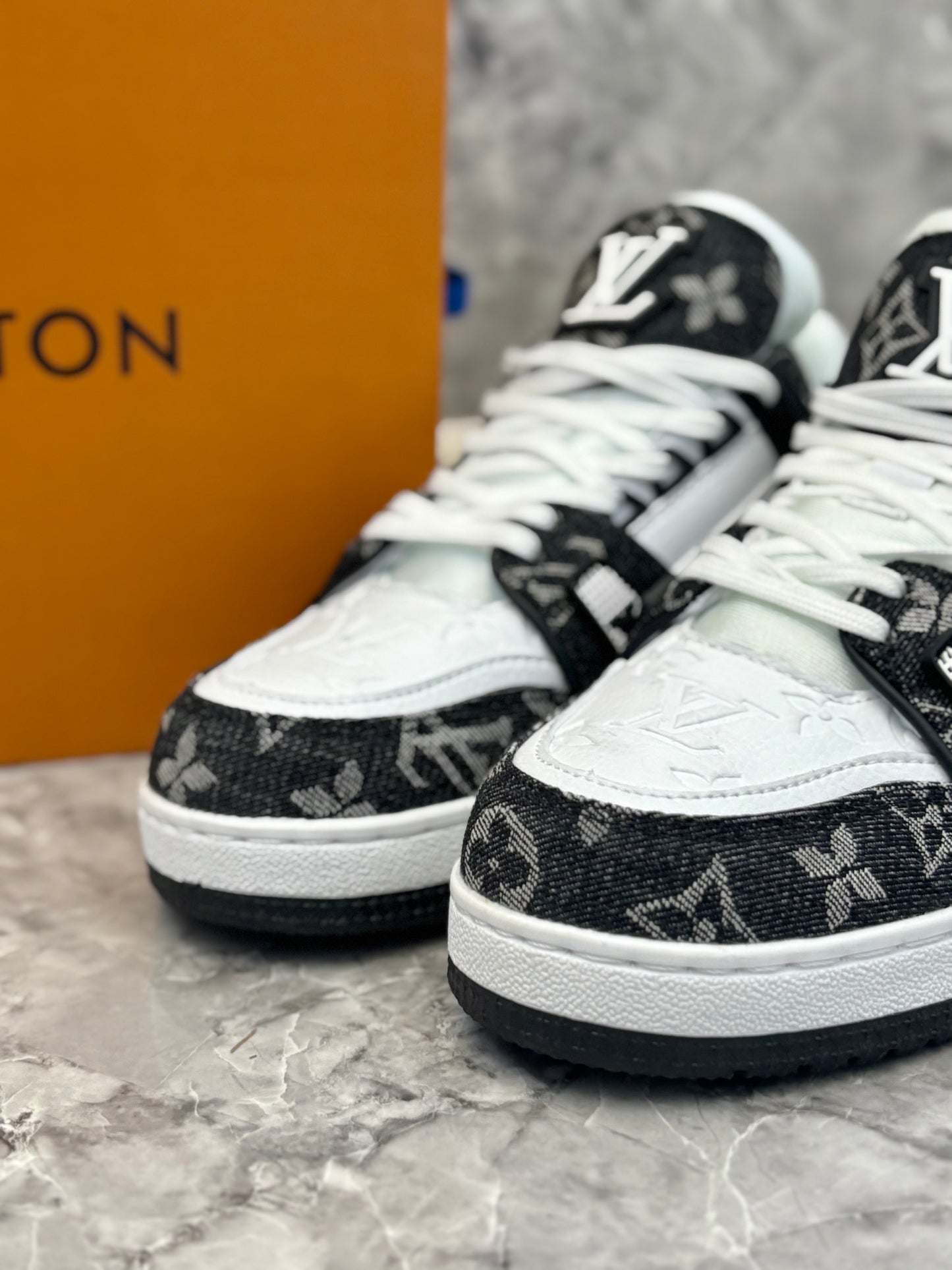 Louis Vuitton LV Trainer "White and Black Monogram Denim"
