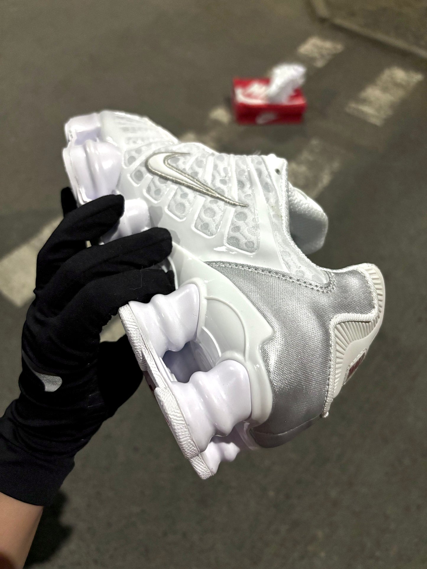 Nike Shox TL "White and Metallic Silver"