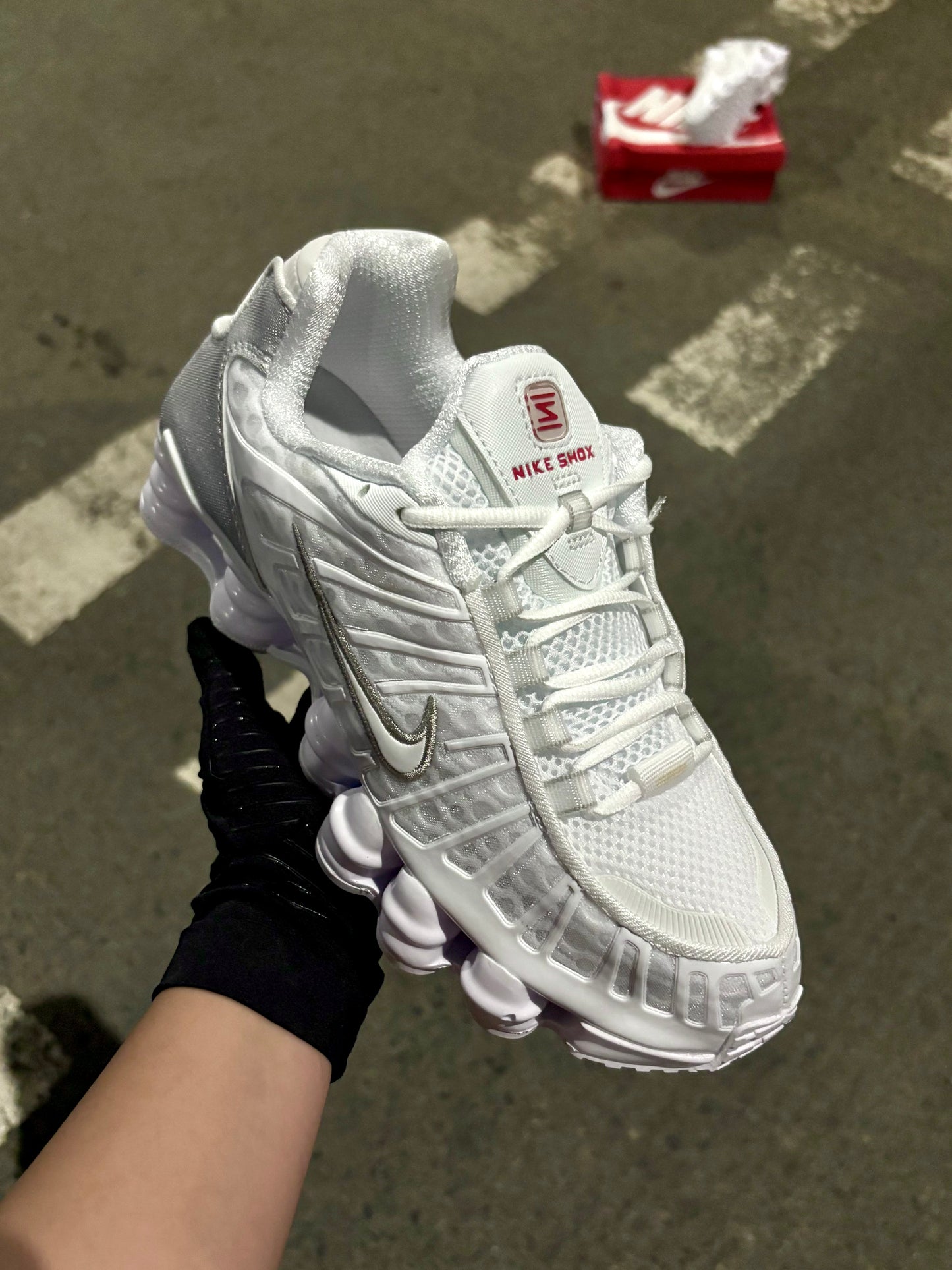 Nike Shox TL "White and Metallic Silver"