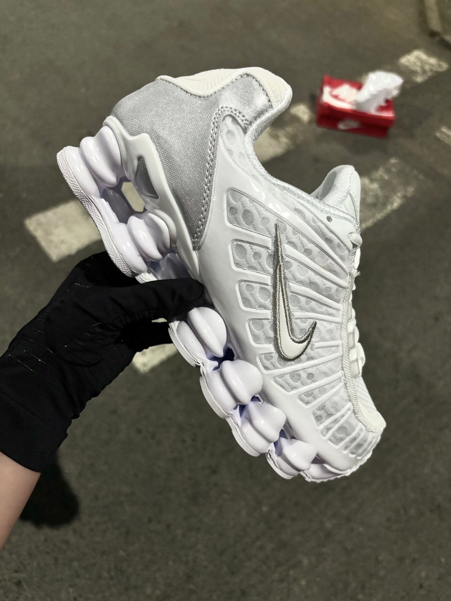 Nike Shox TL "White and Metallic Silver"