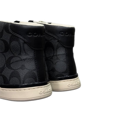 Coach Outlet Clip High Top "Black and Gray Signature Canvas Print"