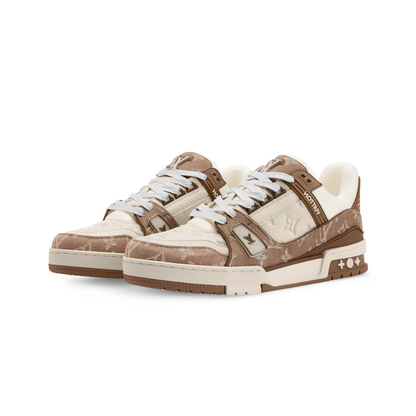 Louis Vuitton LV Trainer "White and Brown Monogram Denim"