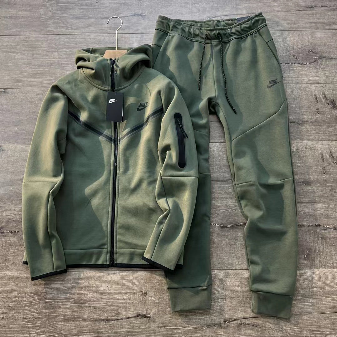 Conjunto Nike Tech Fleece Full Zip Rough Green/Black
