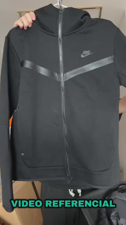 Poleron Nike Tech Fleece Windrunner Full Zip Total Black