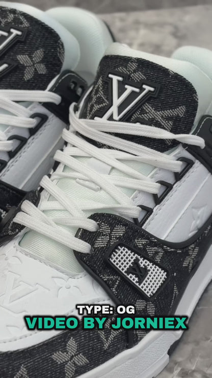Louis Vuitton LV Trainer "White and Black Monogram Denim"