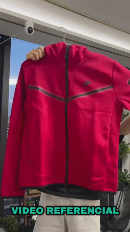 Poleron Nike Tech Fleece Full-Zip Gym Red/Black