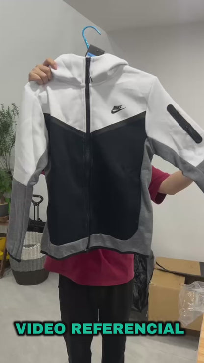 Poleron Nike Tech Fleece Full-Zip Grey/Black/White