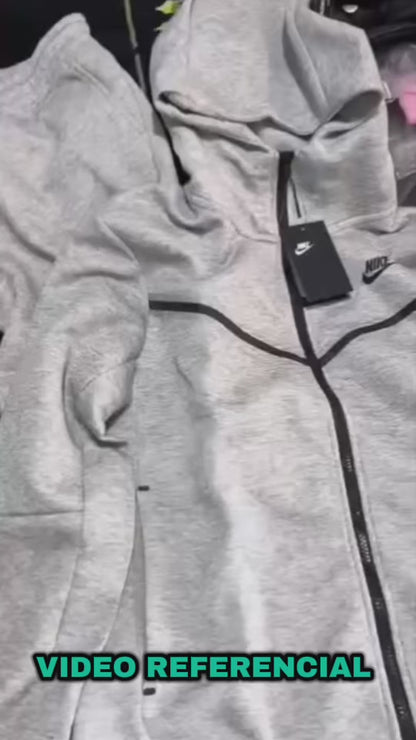 Conjunto Nike Tech Fleece Full Zip Grey